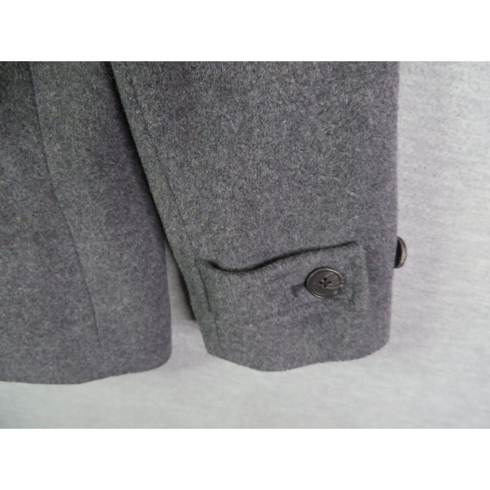 Lands End Womens Coat 10 Gray Wool Pea Coat Double Breasted Long Sleeve Classic - Picture 4 of 10